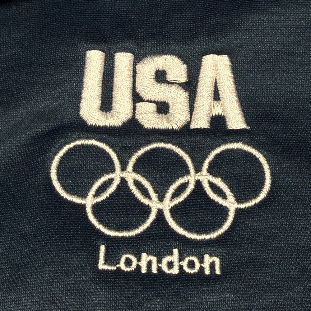 USOC Olympics Quarter Zip Pullover Mens XXL Red Blue London 2012 Made in USA - Picture 3 of 9